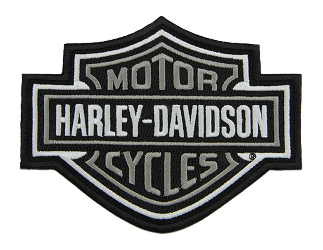 Harley-Davidson® 5.6 inch Embroidered Gray Bar & Shield Logo