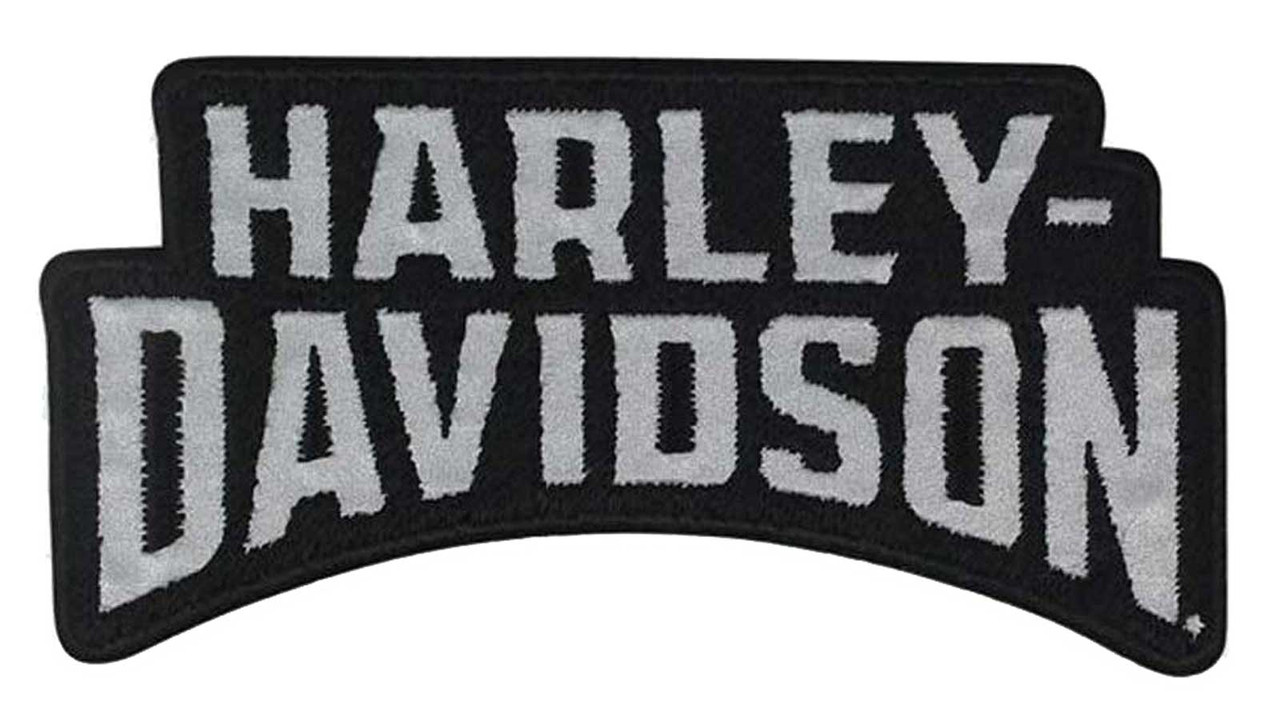 Harley-Davidson® 10 in. Embroidered H-D Text Back Emblem Sew-On Patch -  Black