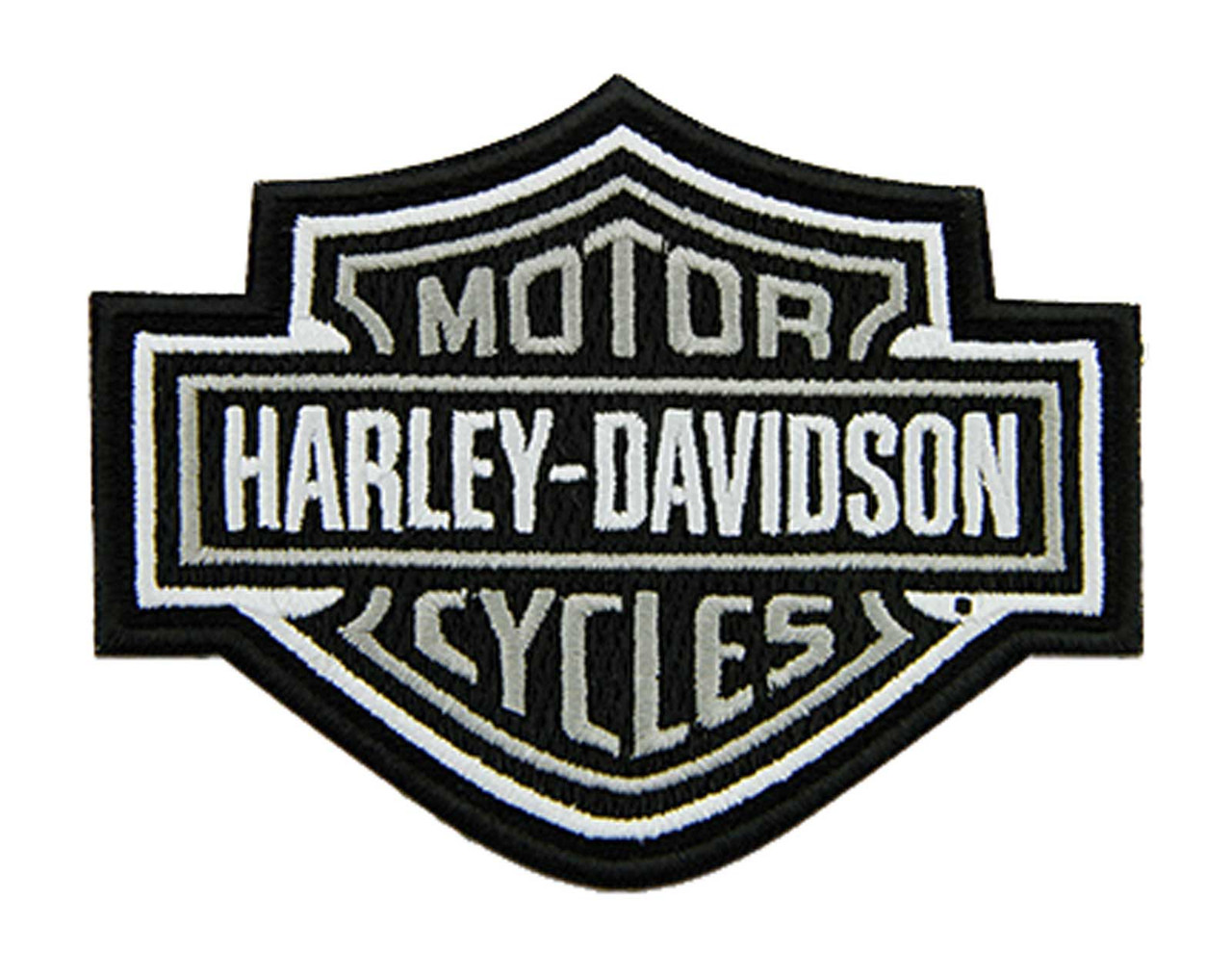 Harley-Davidson® 4 inch Embroidered Gray Bar & Shield Logo Emblem