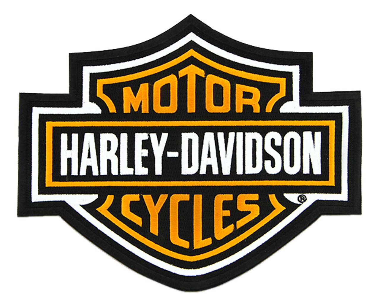 Harley-Davidson® 9.25 inch Embroidered Orange Bar & Shield Logo Emblem Patch