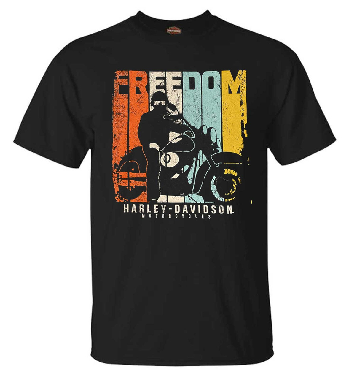Black Harley-Davidson Mens Custom Freedom Short Sleeve Crew Neck Tee 