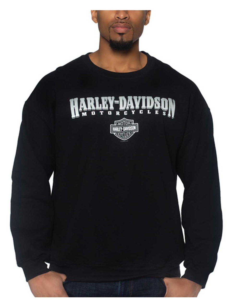Harley-Davidson® Men's Crest Poly-Blend Crew-Neck Pullover Fleece