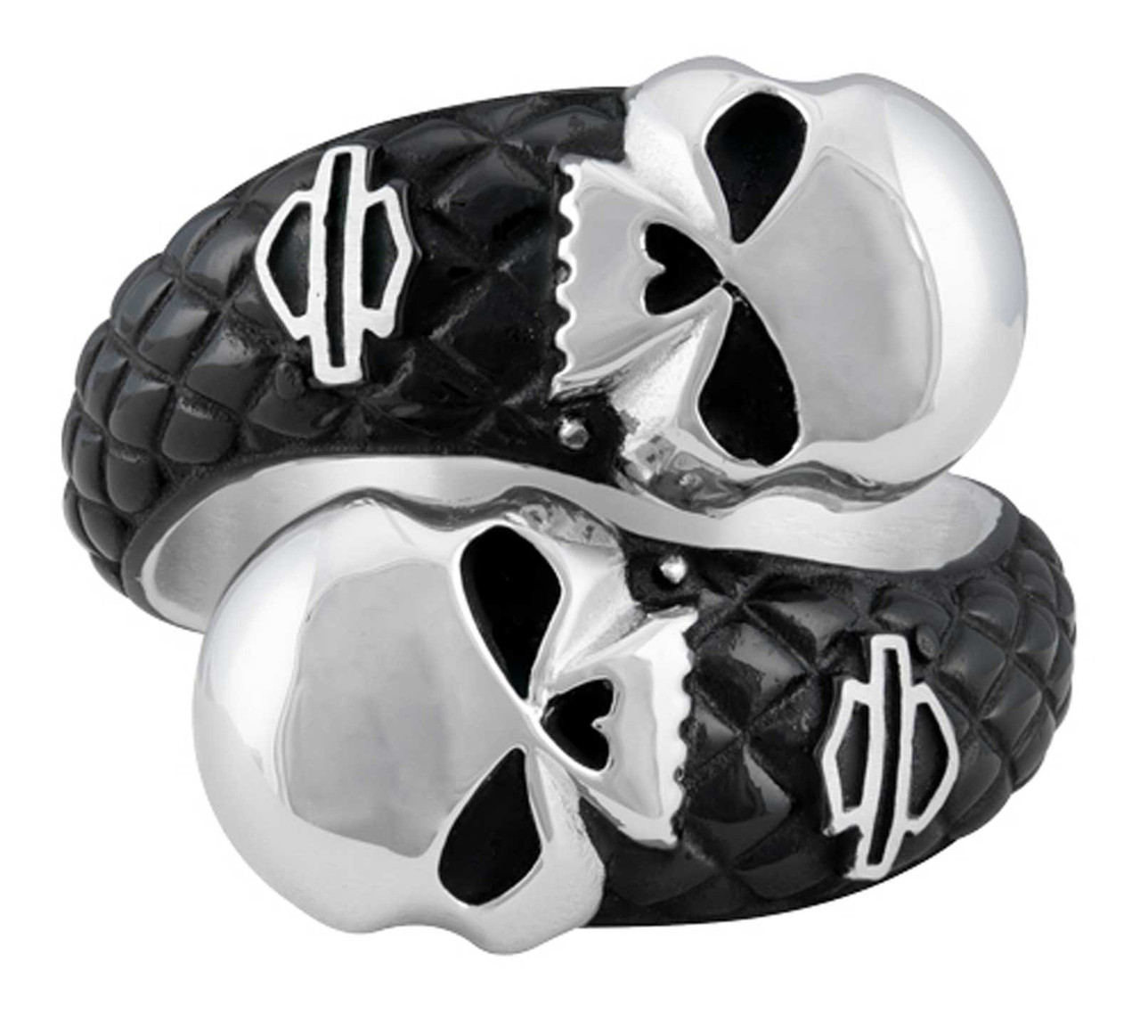 Harley-Davidson® Men's Double Willie G Skull B&S Stainless Steel