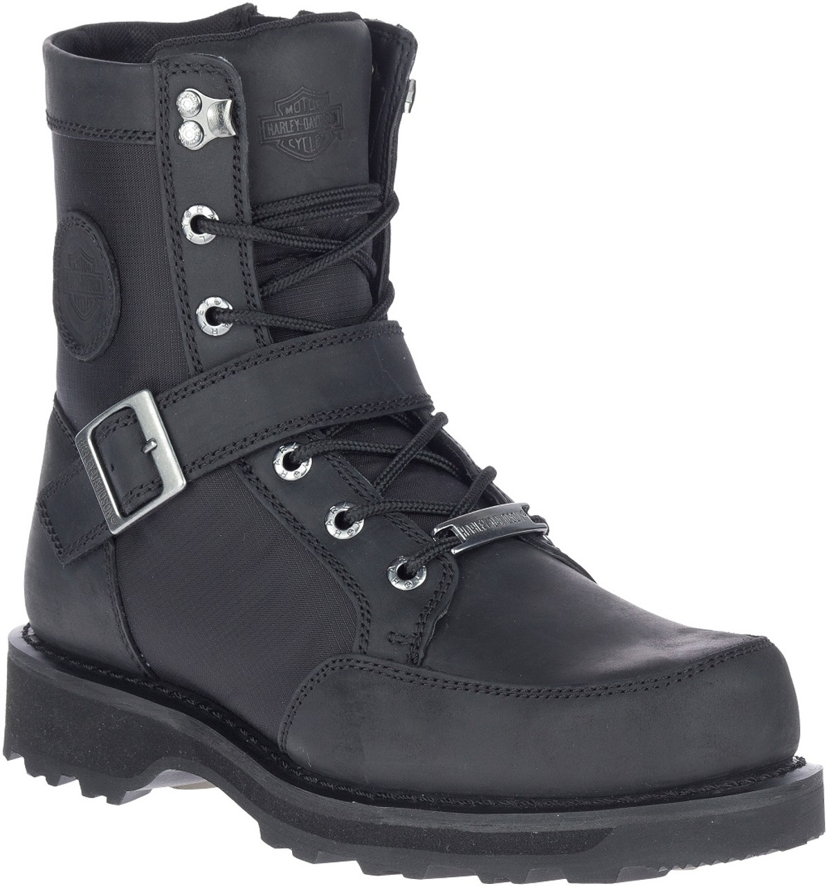 Harley-Davidson® Men's Hamlyn Strap 7-Inch Black Motorcycle Boots ...