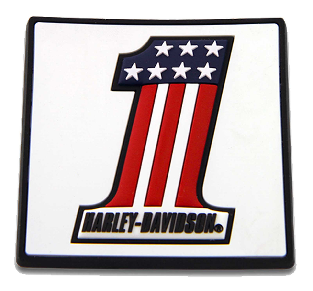 Harley-Davidson® Number One RWB Logo Mile-Tile Rubber Square