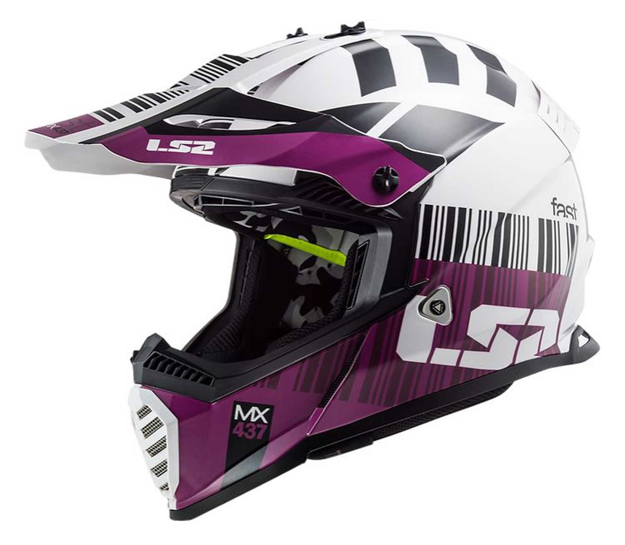 LS2 Helmets Gate Xcode Full Face Motorcycle Youth Helmet, White & Violet