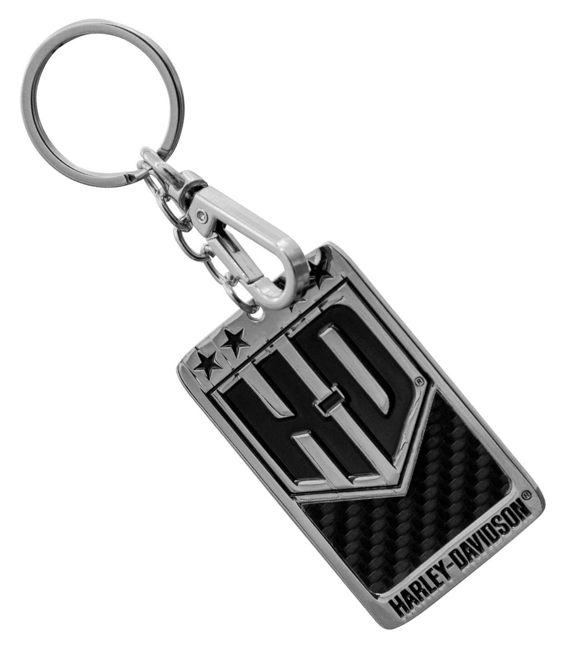 Harley-Davidson ロゴ型金属小物入れ Harley-Davidson® 2-Sided Americana Carbon Fiber Metal Key Chain