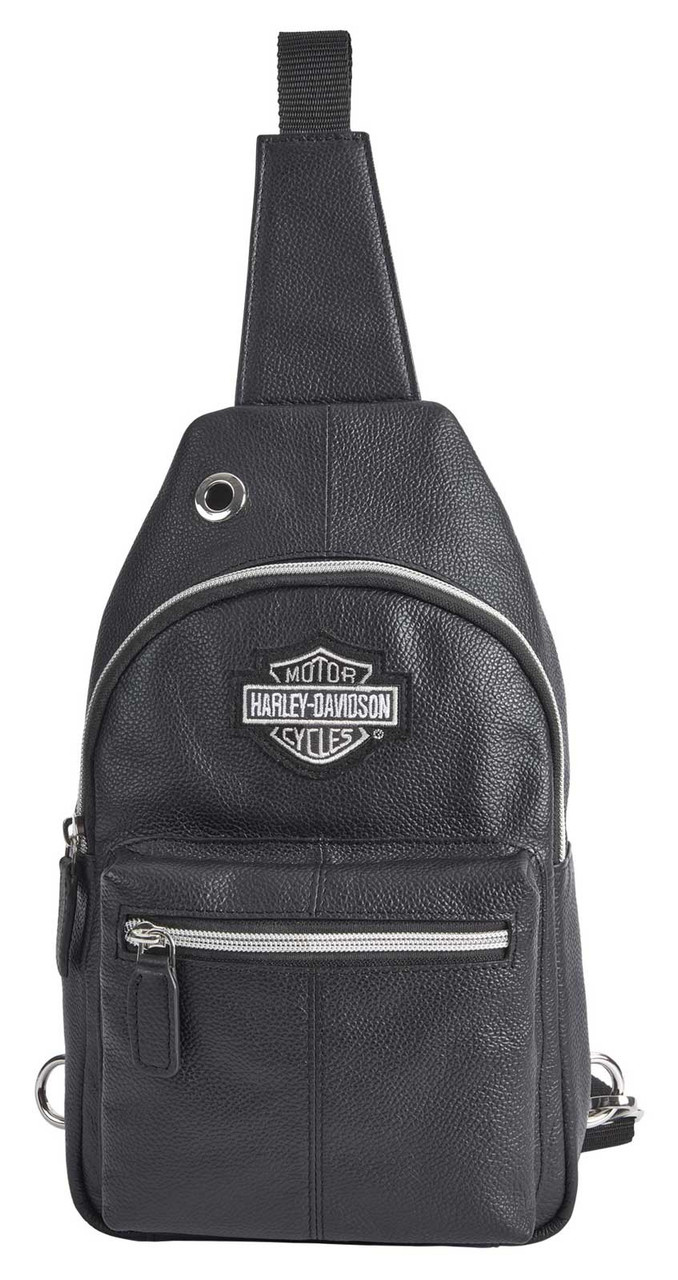 Harley-Davidson® Genuine Leather Chest Sling Backpack, Bar