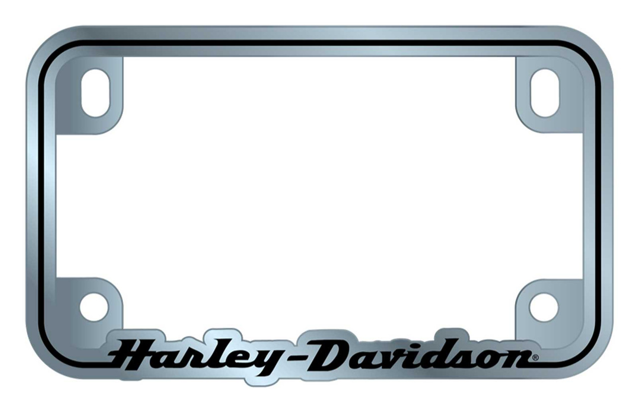 Harley-Davidson® H-D Script Motorcycle License Plate Frame, Premium Metal-  Silver - Wisconsin Harley-Davidson