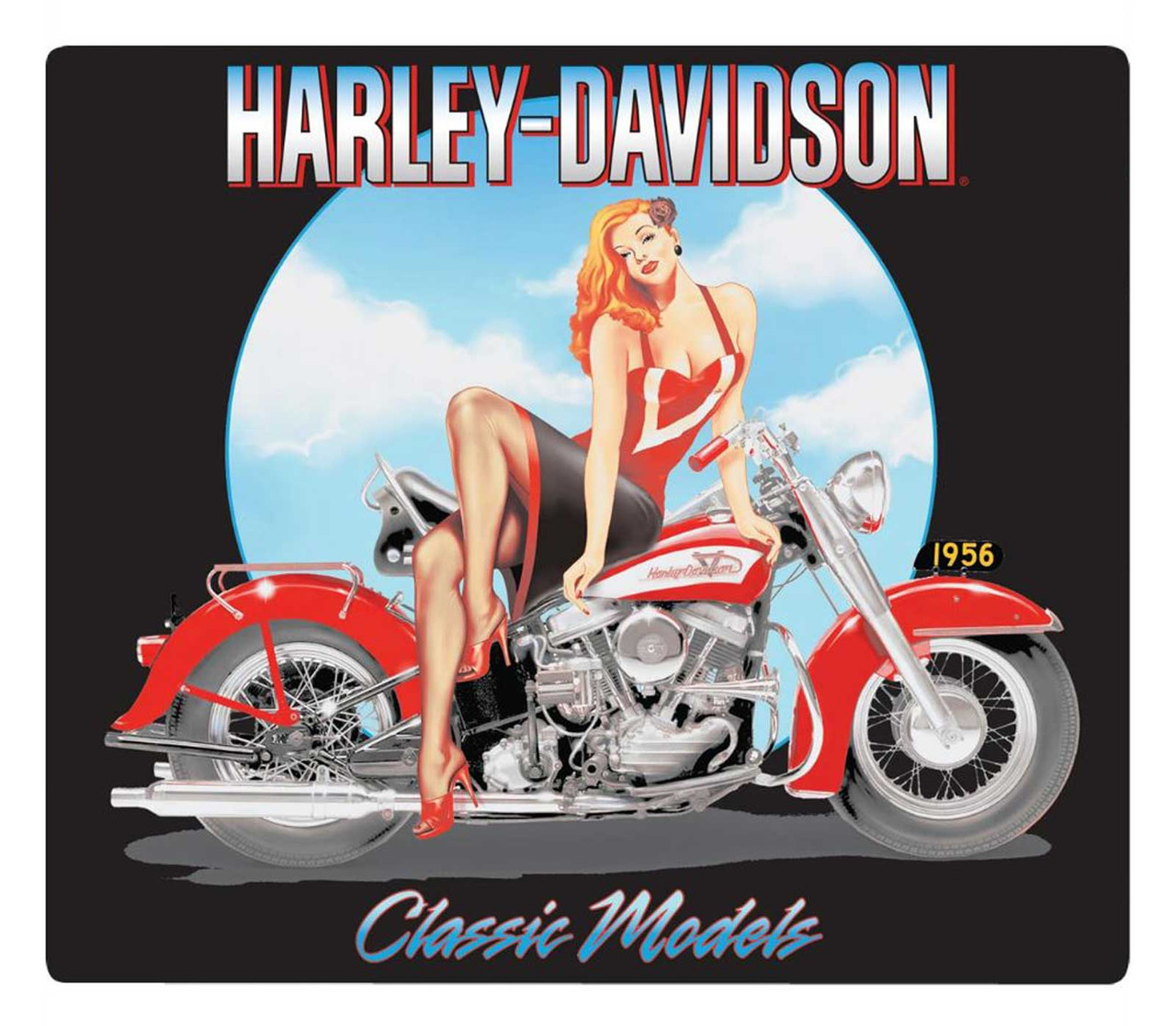 Harley-Davidson® Classic Models Babe Embossed Tin Sign, 15 x 13 inches -  Black