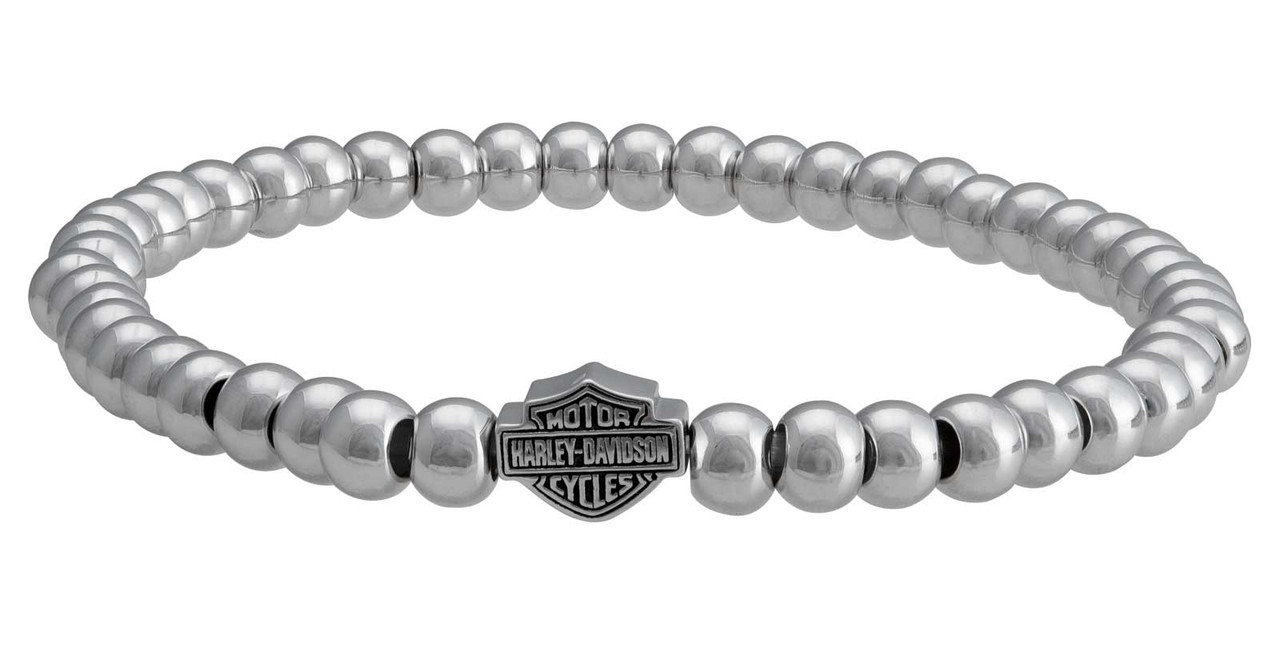 Harley-Davidson® Women's Small Beaded Bar & Shield Stretch