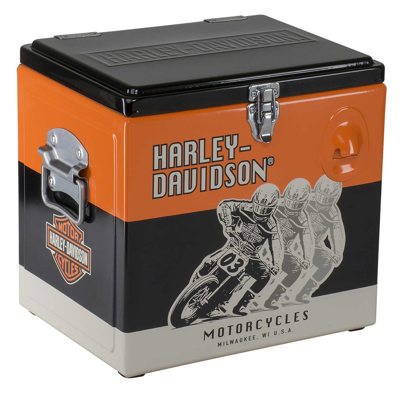 Harley-Davidson® Racing Graphics Retro 15 Liter Metal Cooler