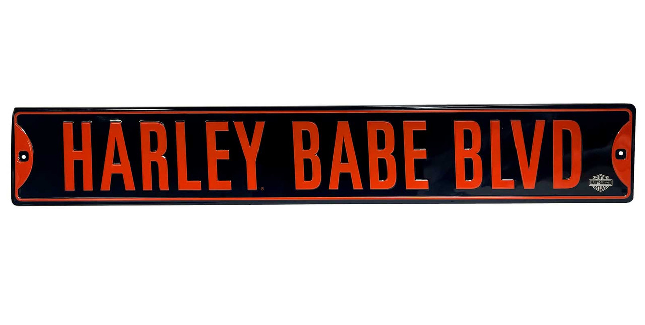 Harley-Davidson® Harley Babe Blvd Embossed Tin Sign, 3 ft. - Black