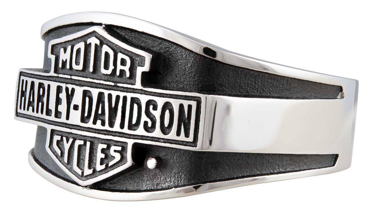 Harley-Davidson® Men's Vintage Bar & Shield Signet Ring, Stainless