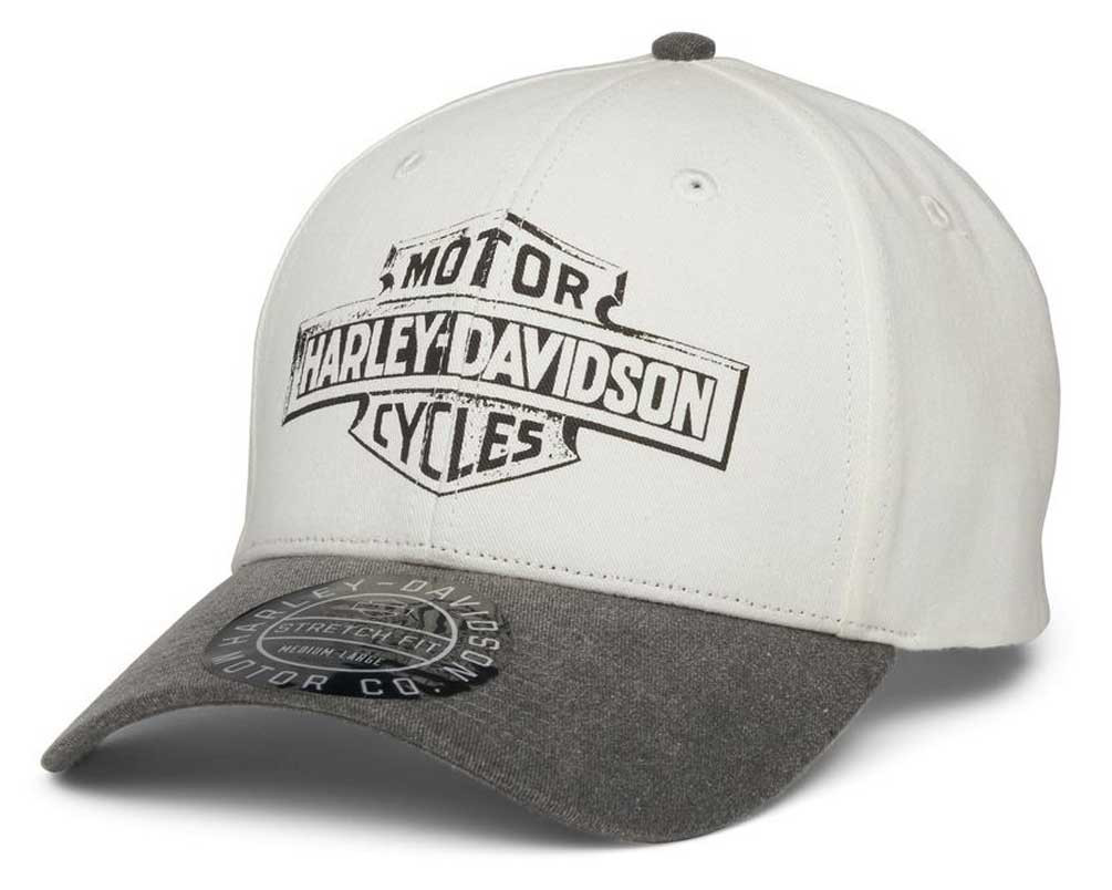 Harley-Davidson® Men's Authentic Stretch-Fit Baseball Cap, White