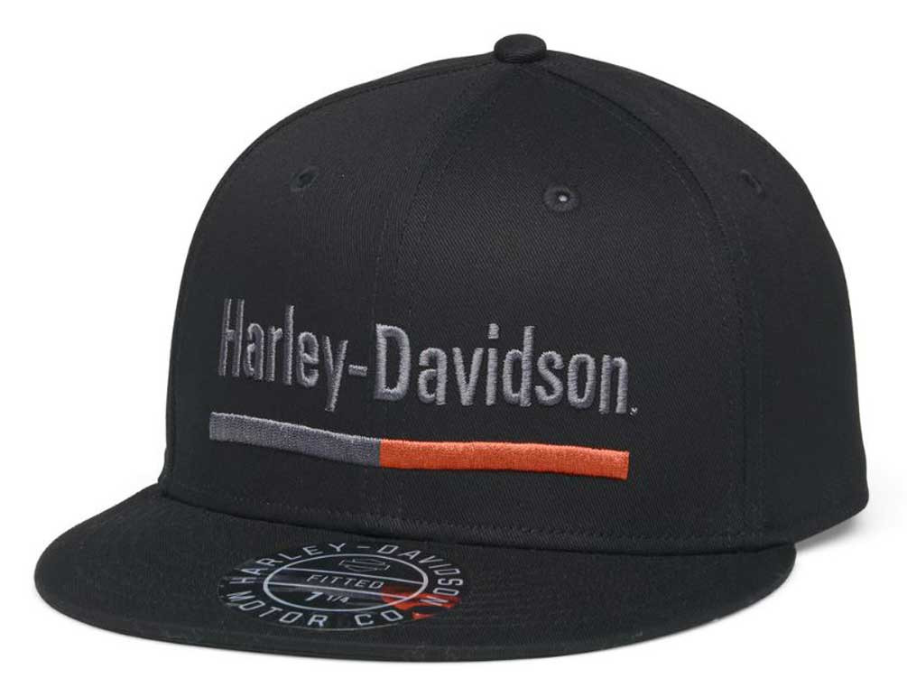 Harley-Davidson® Men's Embroidered Bar Fitted Baseball Cap -Black