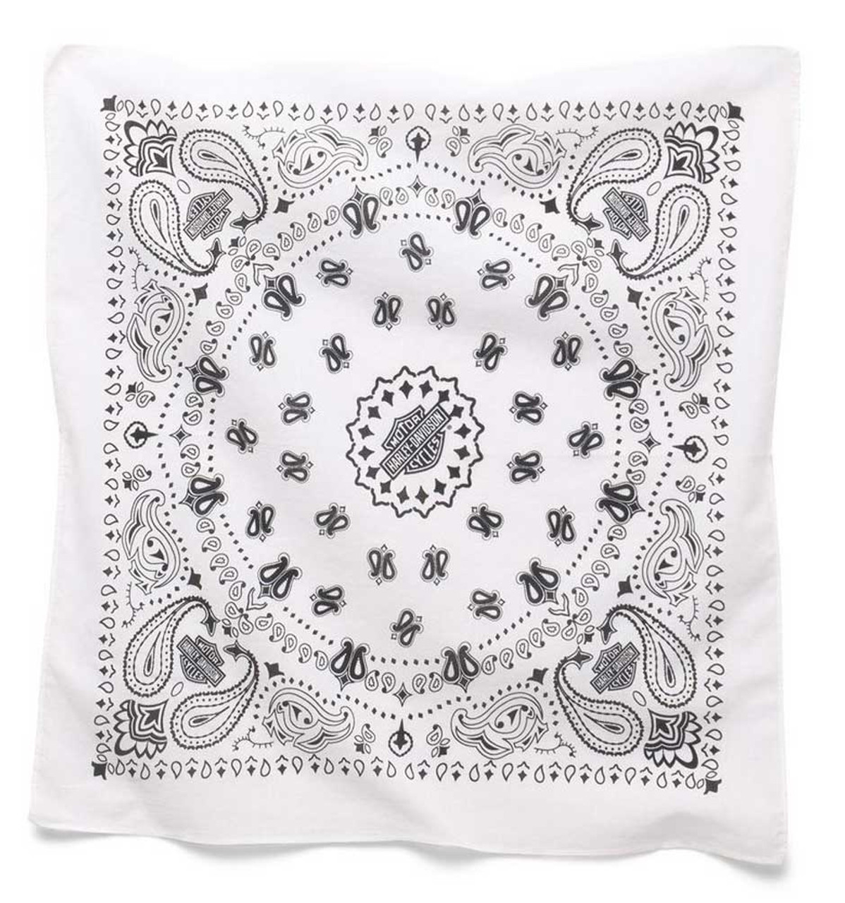 Harley-Davidson® American Heritage Paisley Bandana - Solid White 