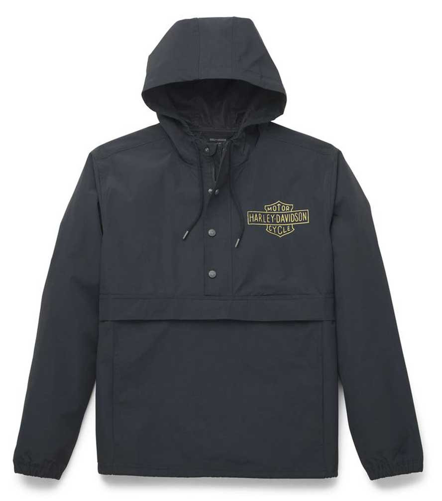 HARLEY-DAVIDSON ブラック雨具 Harley-Davidson® Men's Essential Water-Repellent Anorak Jacket