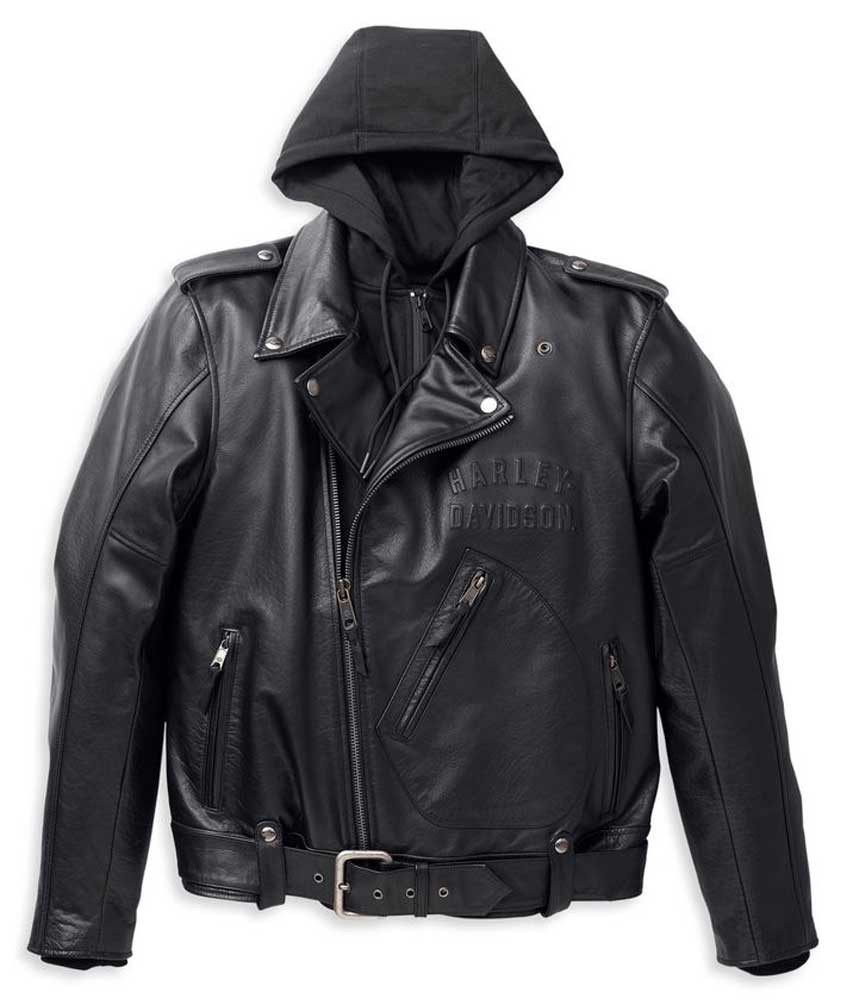 Harley-Davidson® Men's Potomac 3-IN-1 Leather Biker Jacket, Black