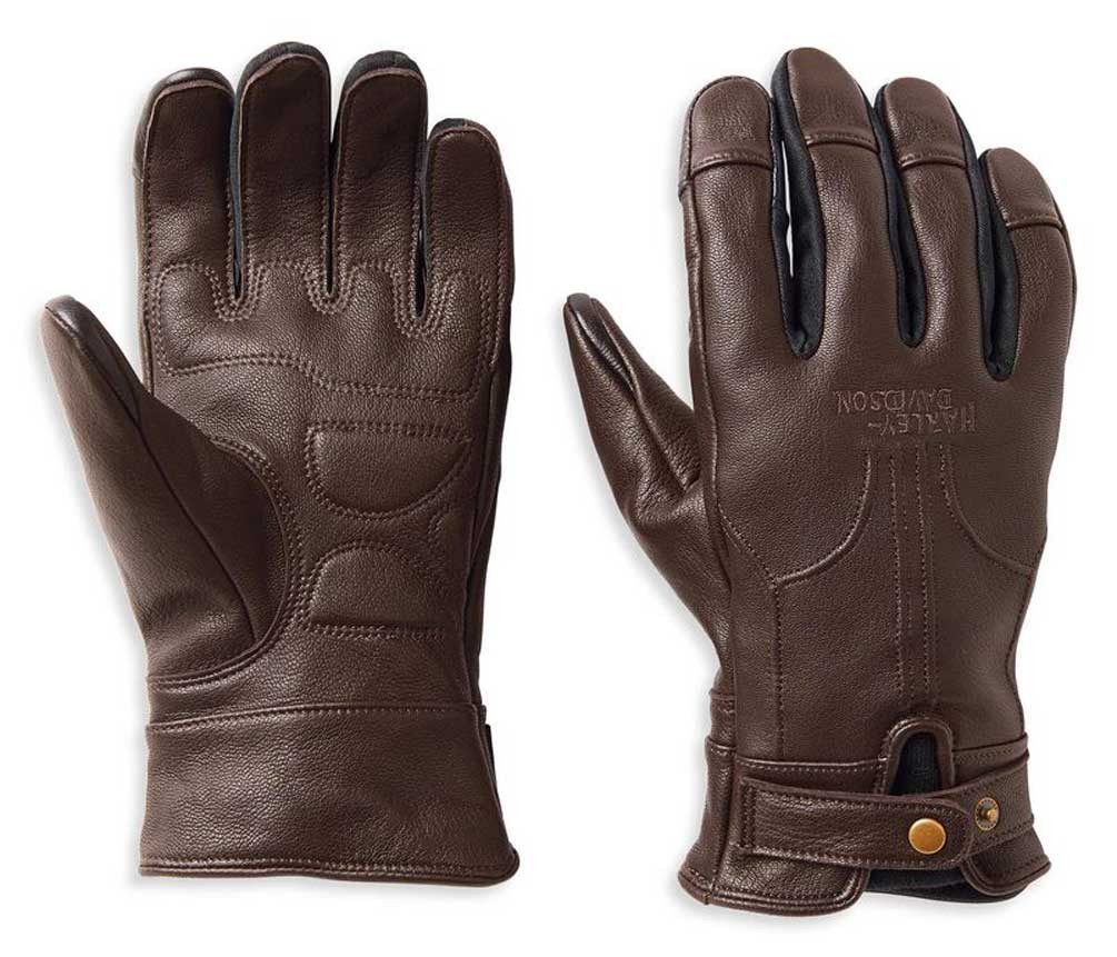 Harley-Davidson® Men's Ventura Full-Finger Leather Gloves, Brown