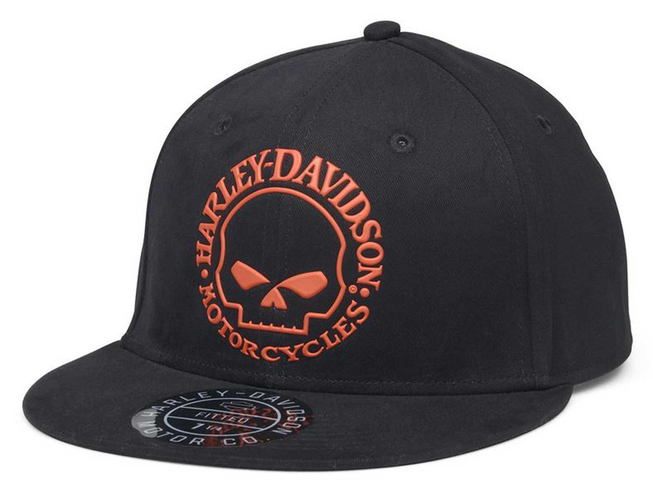 Harley-Davidson® Men's Willie G Skull Fitted Baseball Cap - Black 99407-22VM