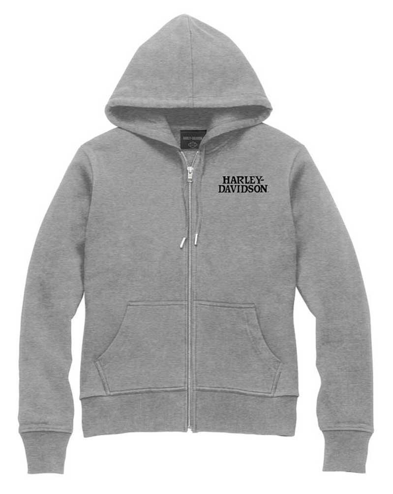Harley-Davidson® Women's Special Skull Zip Front Hoodie - Heather