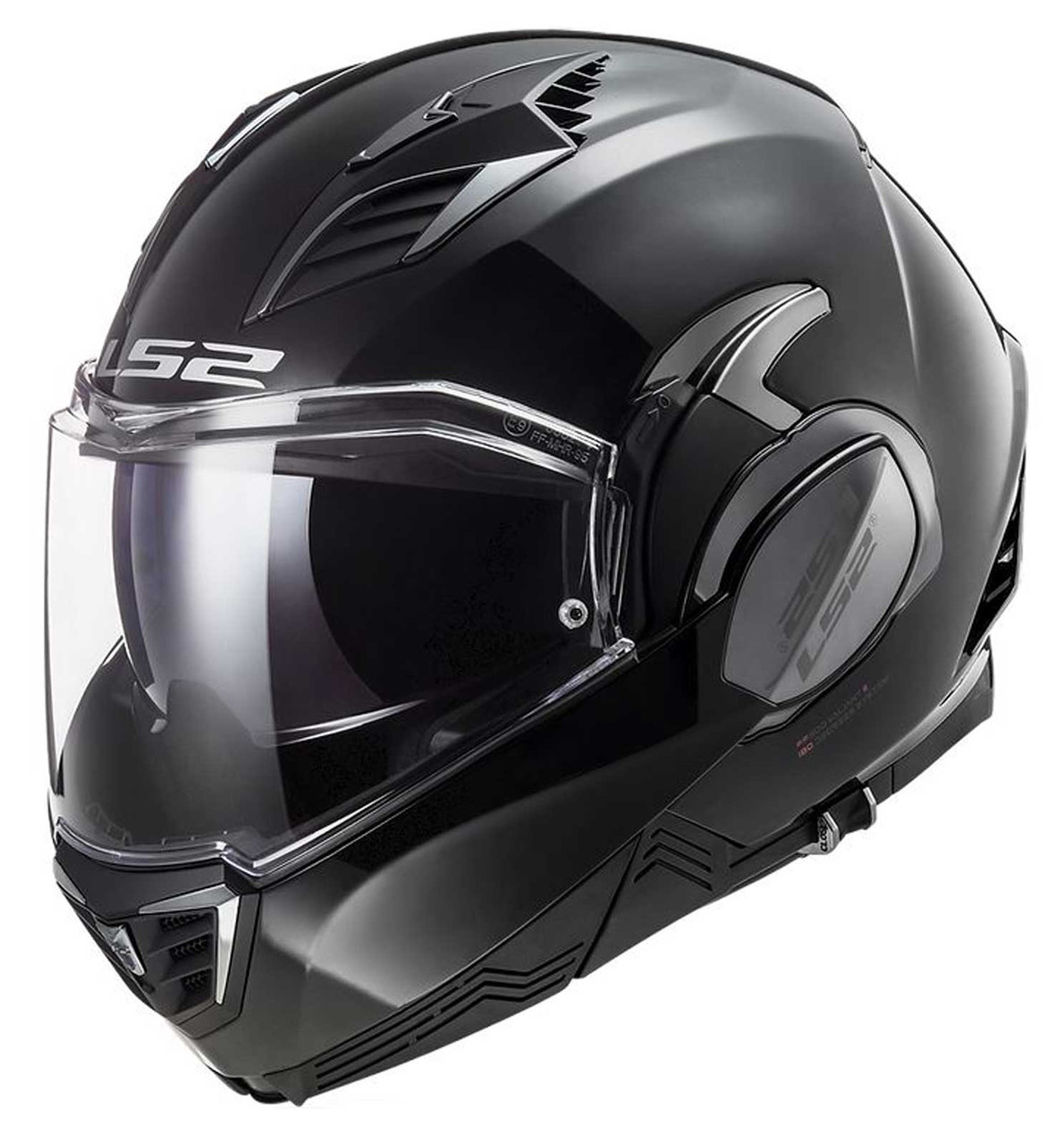 LS2 Helmets Blackout Valiant II Modular Motorcycle Helmet - Gloss