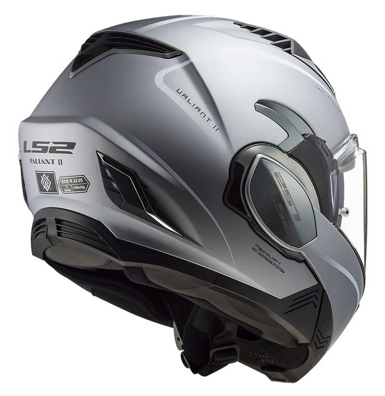 LS2 Helmets Valiant II Special Modular Motorcycle Helmet Matte Silver