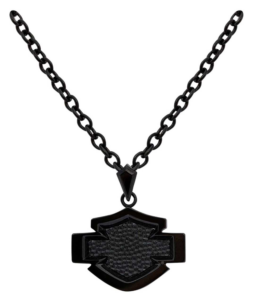 Harley-Davidson® Men's Asphalt B&S Outline Chain Necklace - Black