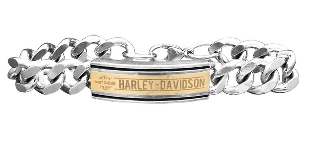 Harley-Davidson® Men's Classic Curb Link Bracelet - Sterling