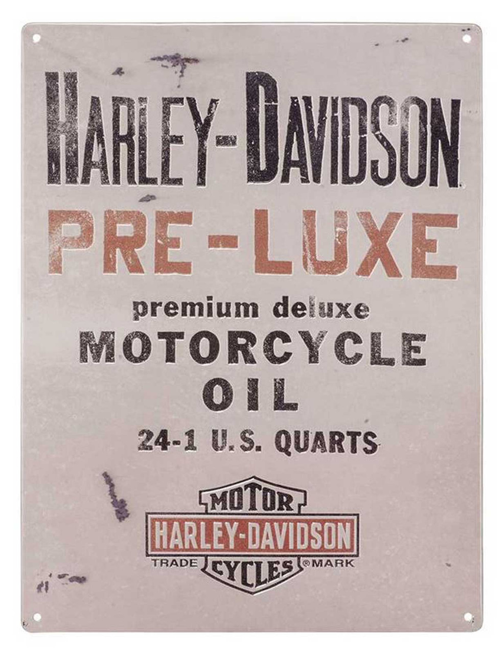 Harley-Davidson® Embossed Tin Sign, Pre-Luxe Bar & Shield Logo, 12