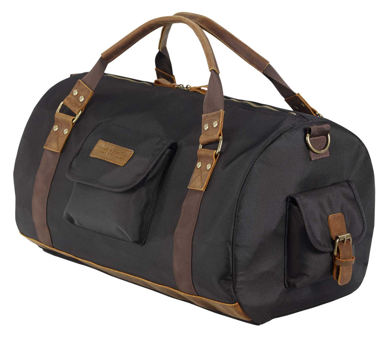 HarleyDavidson® 21" Ponderosa Ballistic & Genuine Leather Duffel Bag