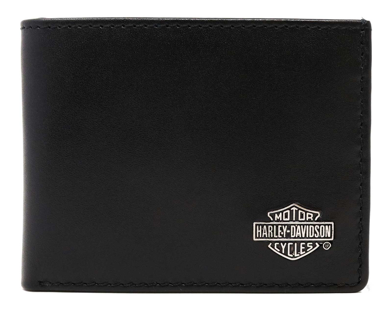 Harley-Davidson® Men's Bar & Shield Leather Billfold Wallet Boxed Gift Set-  Black