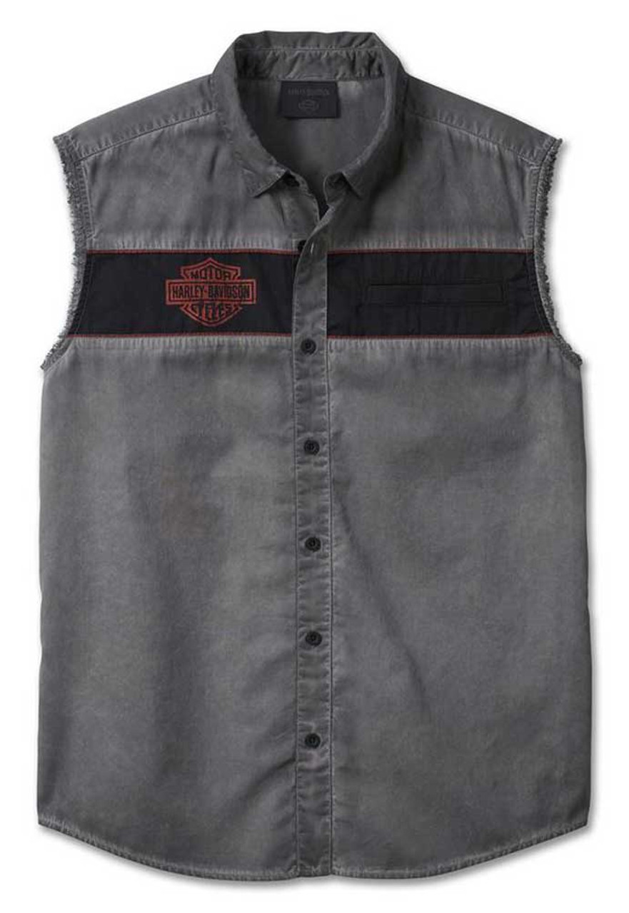 Harley-Davidson® Men's Iron Bond Sleeveless Blowout Shirt, Black