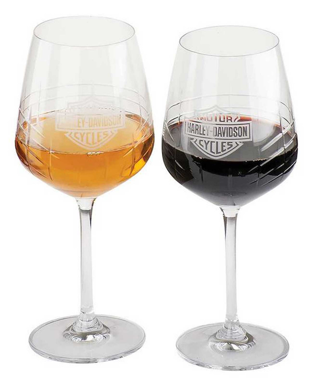 Harley-Davidson H-D Crystal Wine Glass Set of 2, Clear
