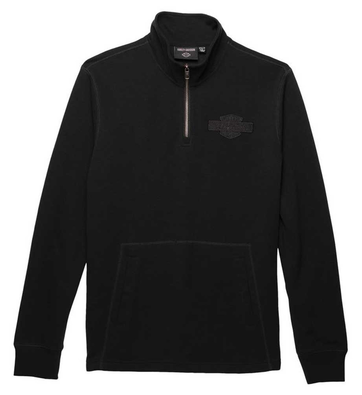 Harley-Davidson® Men's Bar & Shield 1/4-Zip Mockneck Pullover - Black  96006-23VM