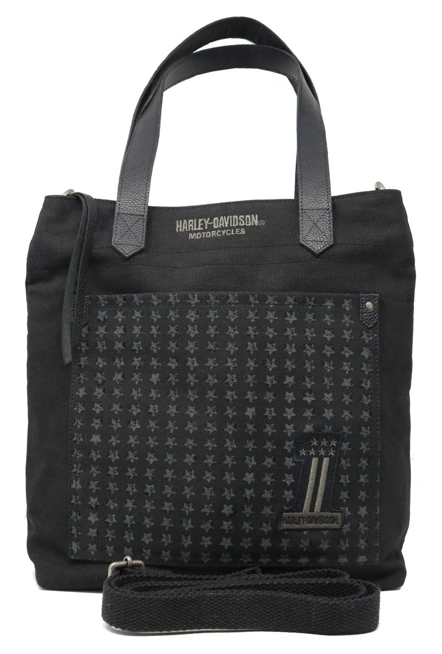 Harley-Davidson® Women's Uno Stars Distressed Cotton Denim Tote