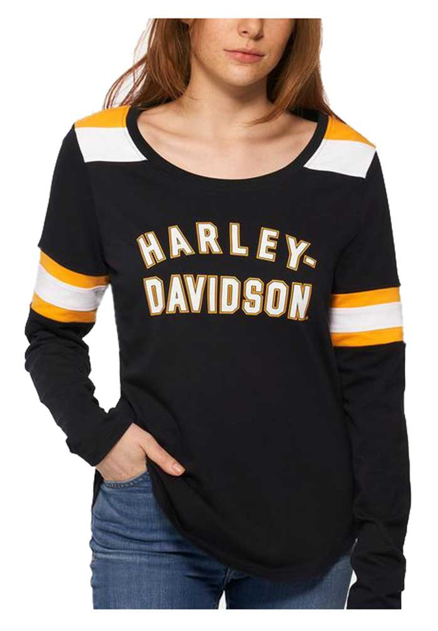 Harley Davidson® Womens Genuine Striped Colorblock Long Sleeve Tee 96608 22vw Wisconsin 0879