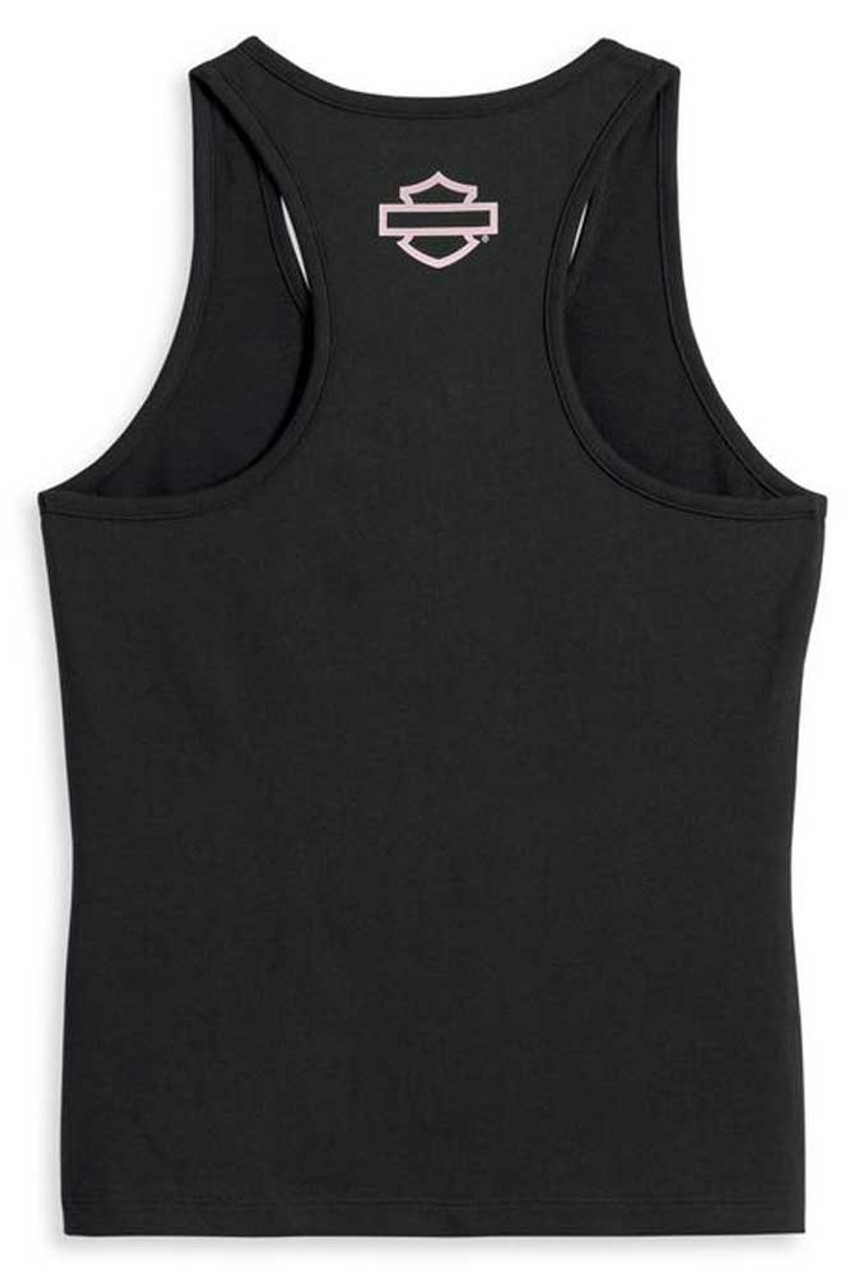 Harley-Davidson® Women's Pink Label Henley Cotton Tank Top - Black ...