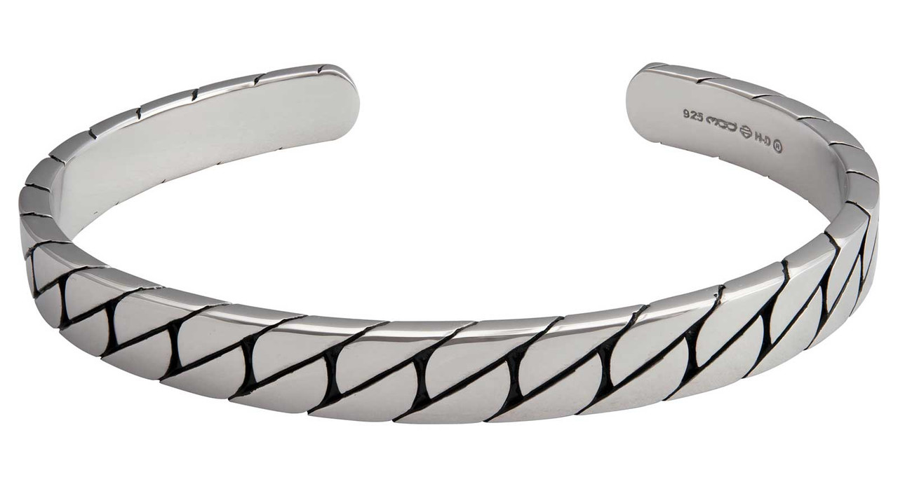Harley-Davidson® Men's Flat Chain Single Cuff Bracelet - Stainless