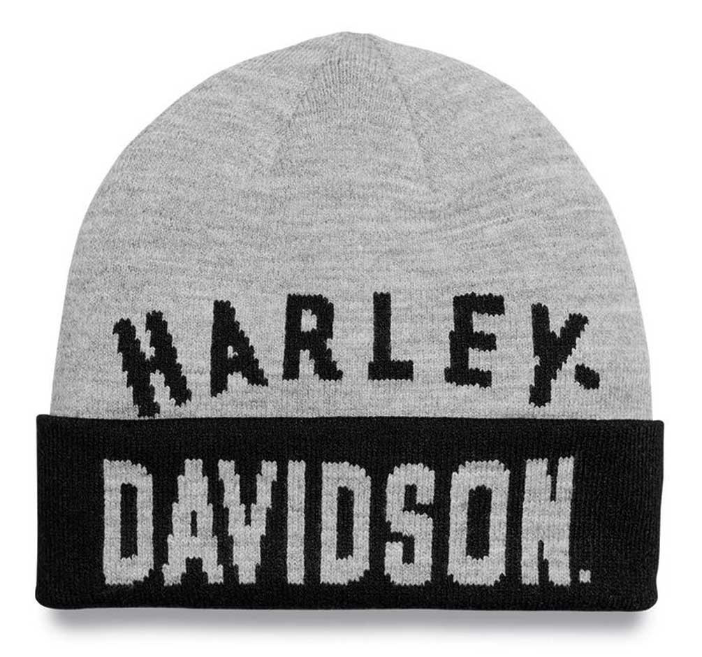 Harley-Davidson® Men's Staple Cuffed Beanie Hat - Heather Gray