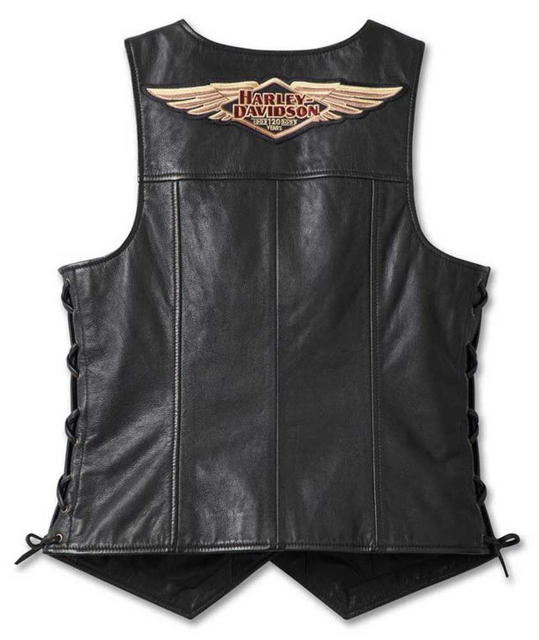 Harley-Davidson® Women's 120th Anniversary Laced Side Leather Vest ...