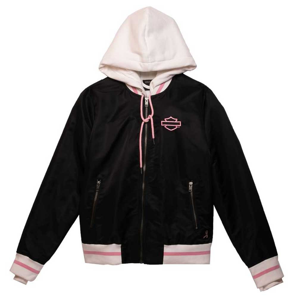 Harley-Davidson® Women's Pink Label 3-in-1 Bomber Jacket - Black
