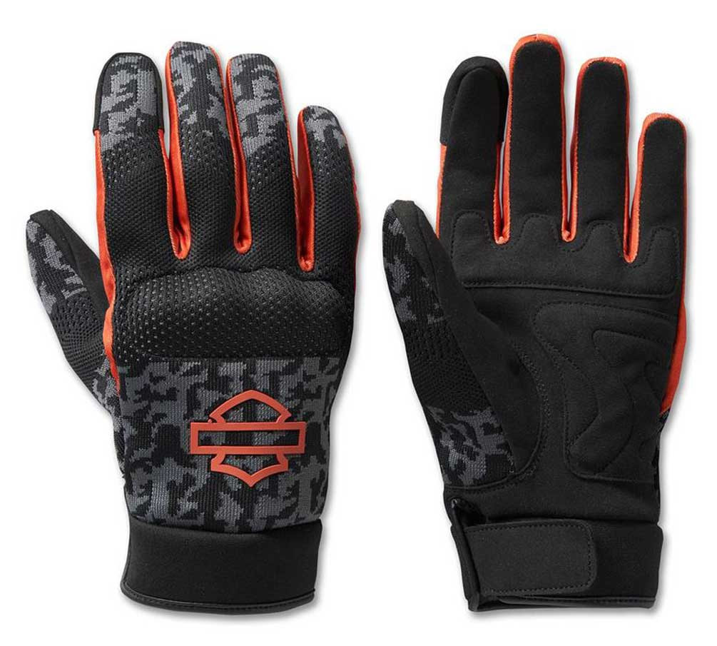 Harley-Davidson® Men's Dyna Knit Mesh Full-Finger Gloves- Asphalt