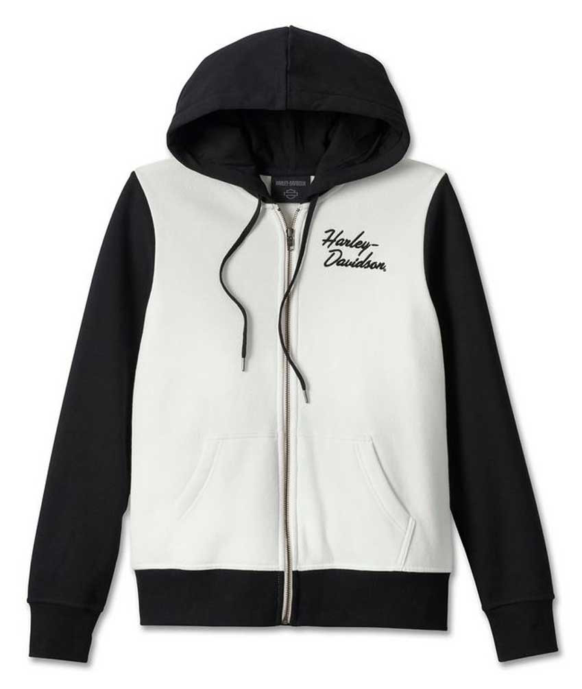 HARLEY-DAVIDSON フレイムス刺繍 ベルベットジャケット M Harley-Davidson® Women's Special Bar & Shield Zip Colorblocked