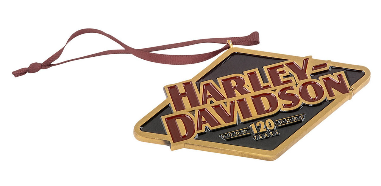 クリスマスセール！12/25まで⭐︎【希少品！】ハーレーアウトドアチェア ロゴ付き Harley-Davidson® 120th Anniversary Metal Christmas Tree Ornament