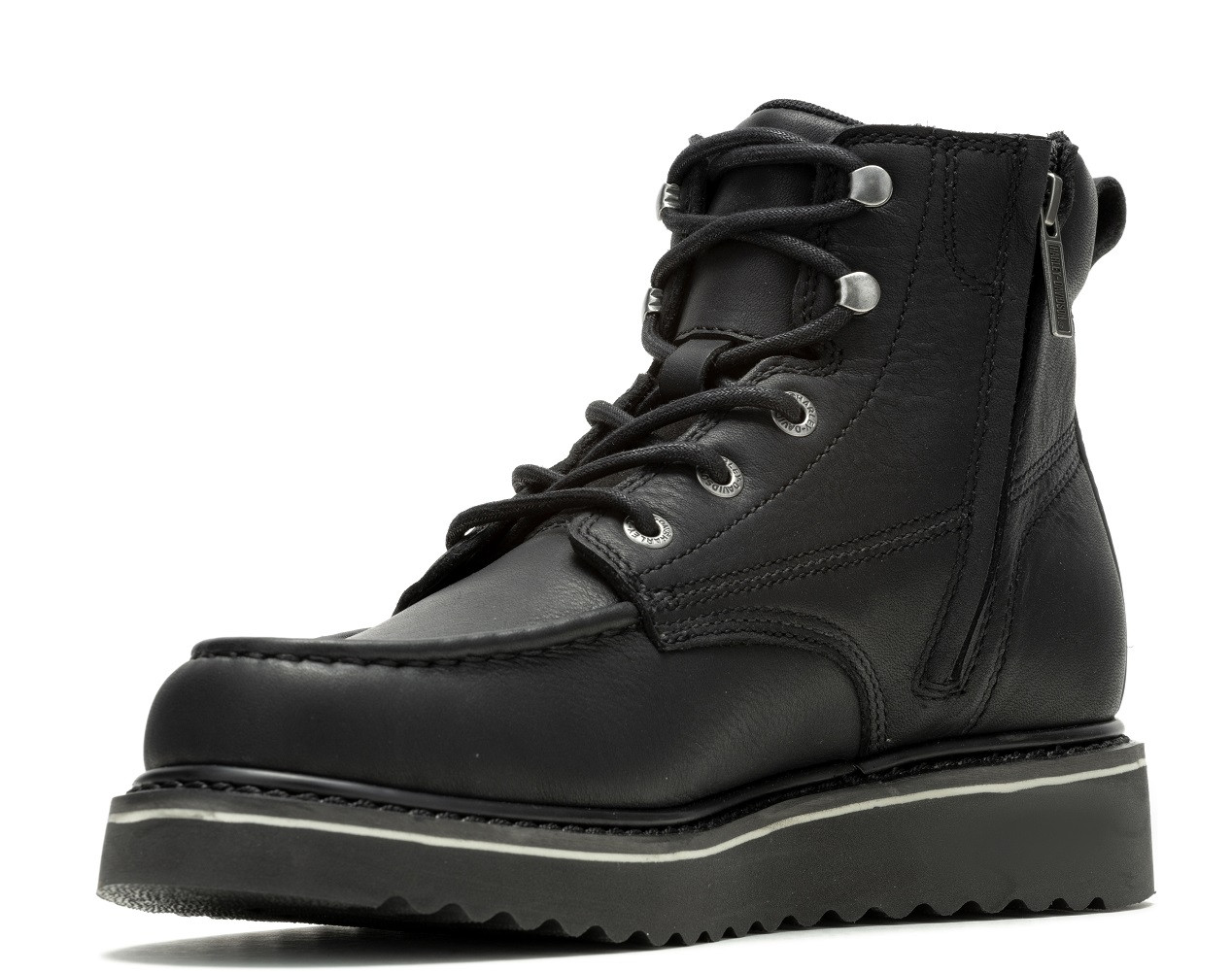 Harley-Davidson Beau Herren Keilstiefel – Aus Vollnarbenleder, Goodyear-Sohle, Schafthöhe 15,2 Cm, Absatz 3,8 Cm