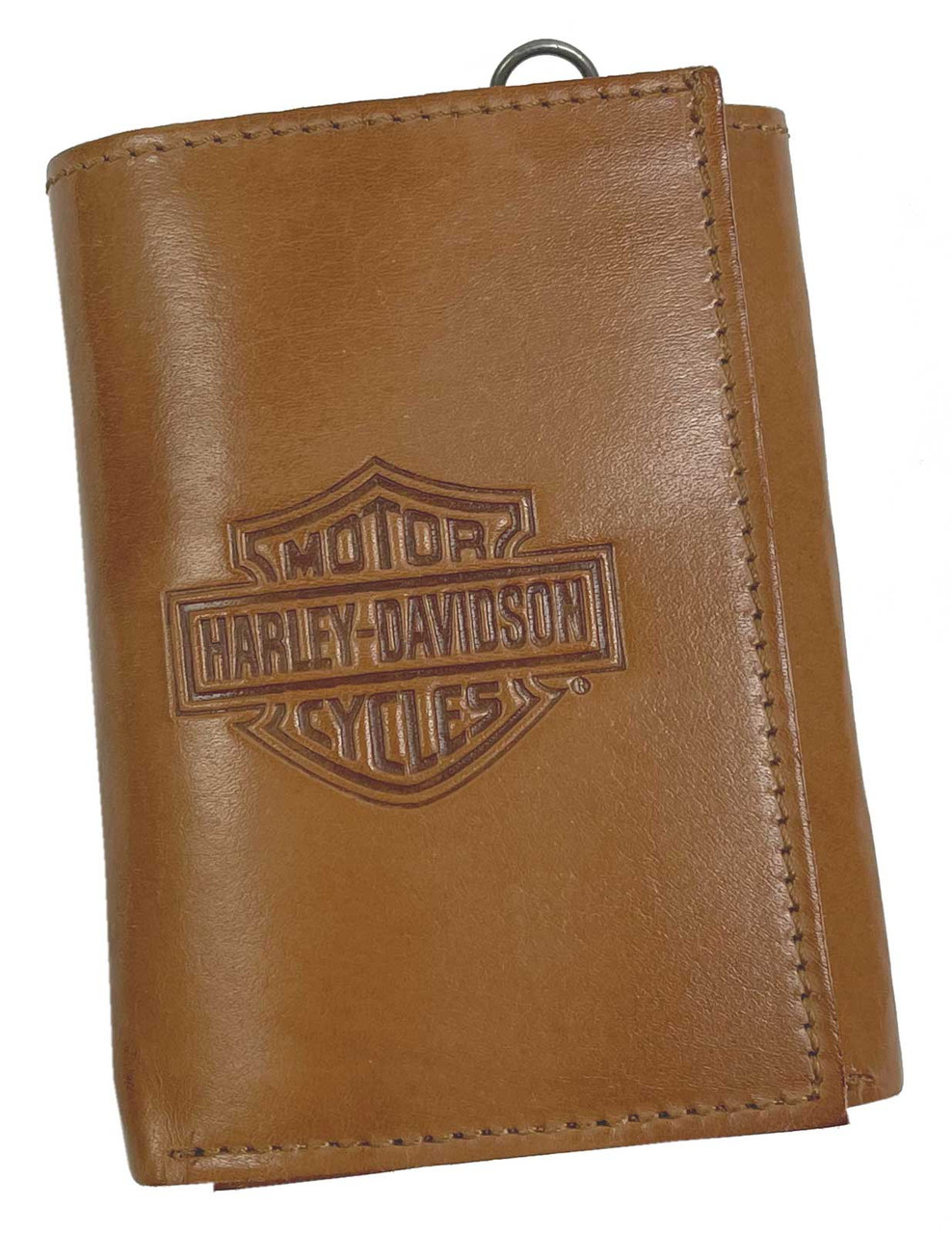 Harley-Davidson® Men's Traditional B&S Tri-Fold Genuine Leather