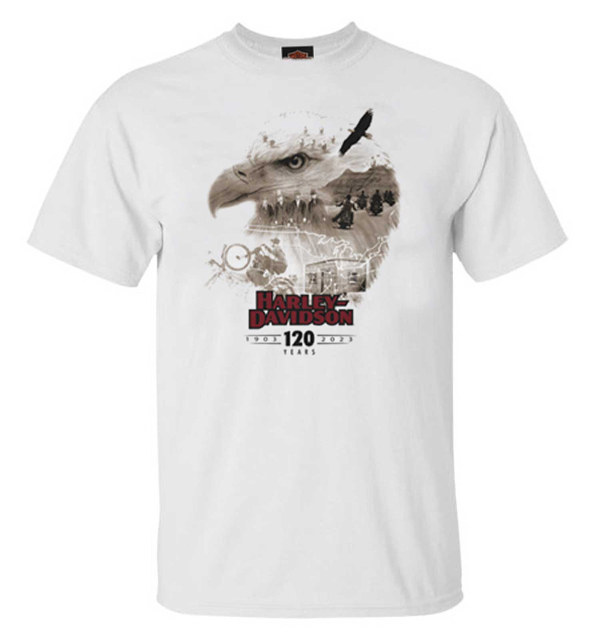 Harley-Davidson イーグルデザイン Tシャツ Lサイズ Harley-Davidson® Men's 120th Anniversary Eagle Graphic Short