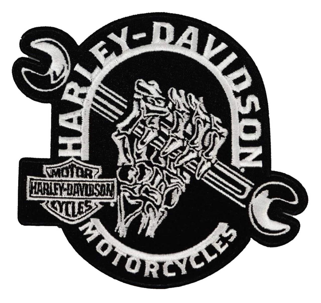 Harley-Davidson® 4 in. Embroidered Spooky Fingers Emblem Sew-On